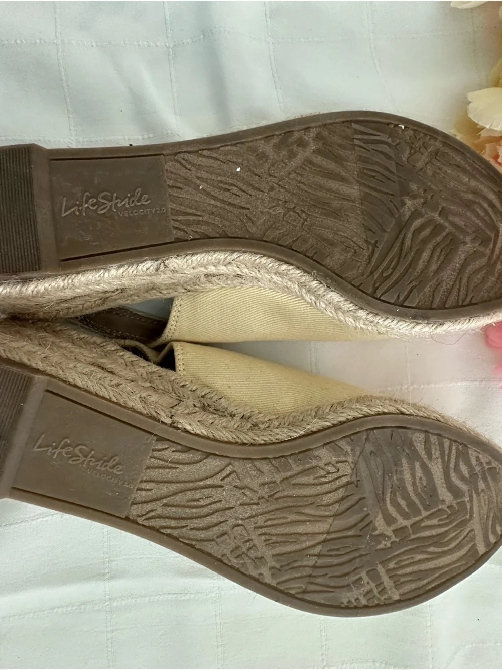 Life Stride Pale Yellow Slingback Espadrilles with Bow!